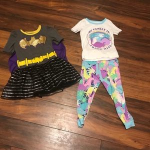 Batman dress & Dino pjs